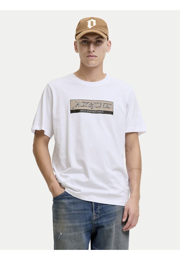 Jack & Jones - Jack&Jones T-Shirt Rinwood 12283628 Biały Regular Fit. Kolor: biały. Materiał: bawełna
