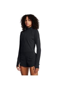 Bluza z półzamkiem damska z dzianiny Under Armour Launch Elite. Kolor: czarny. Materiał: dzianina. Sport: bieganie