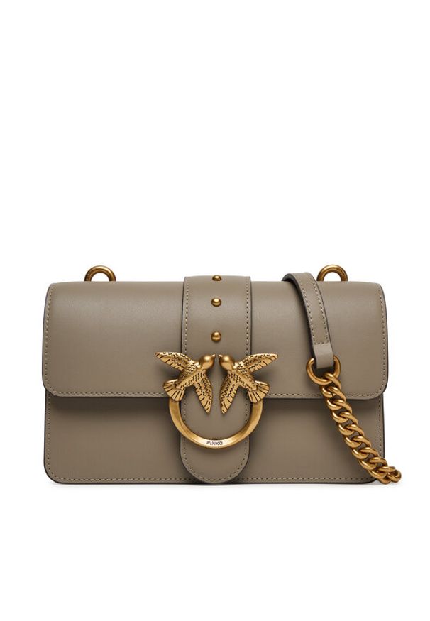 Pinko - PINKO Torebka Love One Mini ST.CL Al 25-26 PLTT 105856 A0F1 Szary. Kolor: szary. Materiał: skórzane