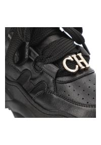 CheBello - Czarne Sneakersy Chebello Stylowe Buty Damskie Ze Skóry Naturalnej. Okazja: na co dzień. Kolor: czarny. Materiał: skóra. Styl: elegancki #3