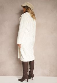 Renee - Biały Płaszcz Jednorzędowy Vertiana. Okazja: na co dzień, na imprezę. Kolor: biały. Materiał: jeans. Sezon: zima, jesień. Styl: wizytowy, klasyczny, elegancki, casual #4