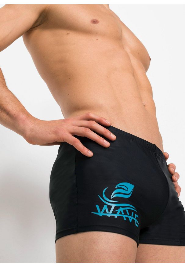 bonprix - Spodenki kąpielowe, szybkoschnące. Kolor: czarny. Materiał: materiał