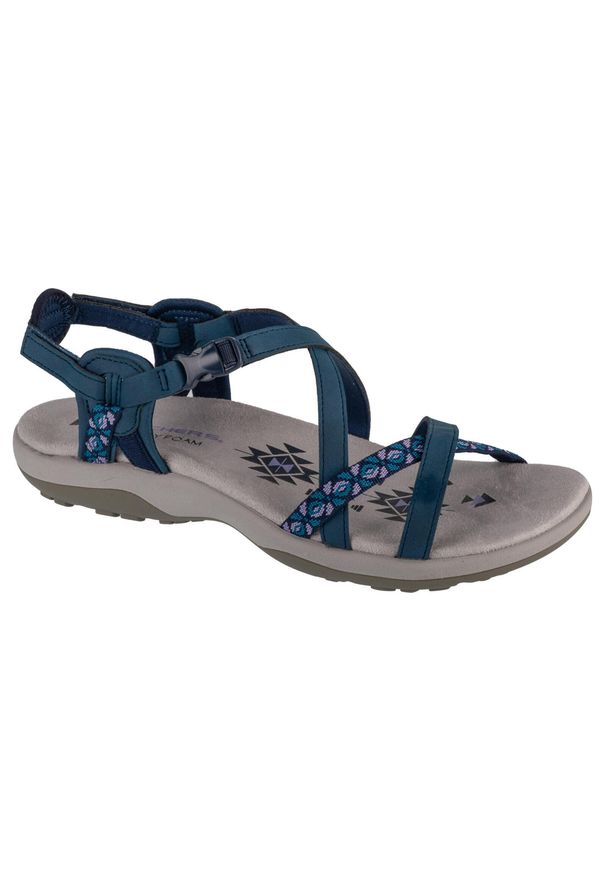 skechers - Sandały damskie, Reggae Slim - Vacay. Kolor: niebieski. Sport: turystyka piesza