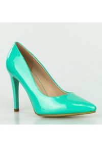 Inna - Szpilki wysokie lakierowane miętowe Sergio Leone. Kolor: miętowy. Materiał: lakier. Obcas: na szpilce. Styl: elegancki #3