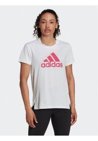 Adidas - adidas Koszulka techniczna 3-Stripes Sport Brand Love T-Shirt HK6514 Biały Regular Fit. Kolor: biały. Materiał: syntetyk