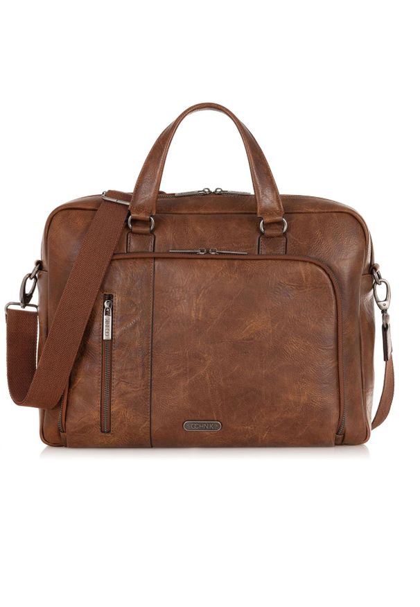 Ochnik - Torba męska. Kolor: brązowy. Materiał: skóra