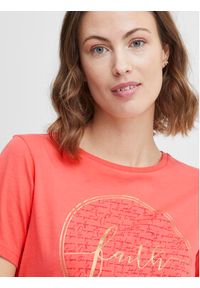 Fransa T-Shirt 20611797 Koralowy Regular Fit. Kolor: pomarańczowy. Materiał: bawełna
