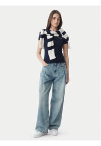 Tommy Jeans T-Shirt Ess Logo DW0DW23479 Granatowy Slim Fit. Kolor: niebieski. Materiał: bawełna #4