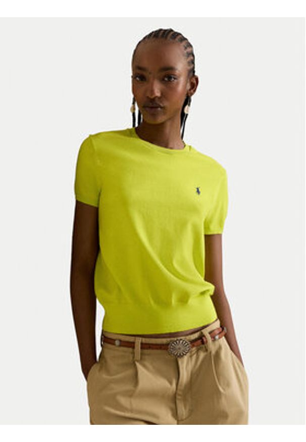 Polo Ralph Lauren T-Shirt 211971872503 Zielony Slim Fit. Typ kołnierza: polo. Kolor: zielony. Materiał: bawełna