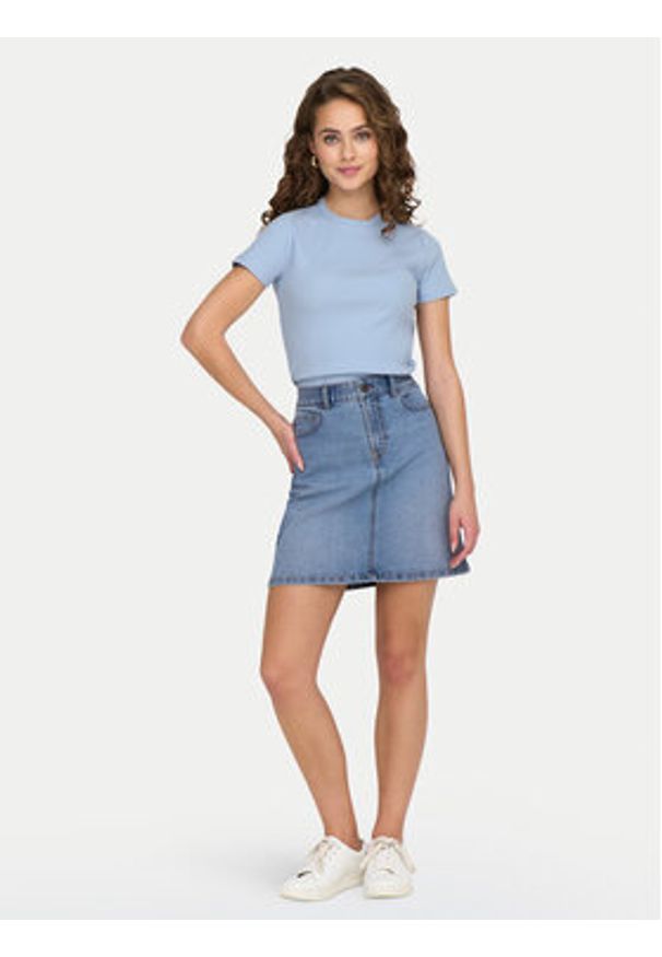 JDY Spódnica jeansowa Moon 15346528 Niebieski Regular Fit. Kolor: niebieski. Materiał: bawełna