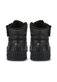 Buty dla dzieci Puma Carina 2.0 Mid WTR. Kolor: czarny, szary, wielokolorowy. Materiał: guma, syntetyk, materiał. Sezon: lato. Sport: turystyka piesza