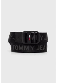 Tommy Jeans Pasek męski kolor czarny. Kolor: czarny. Materiał: włókno, materiał