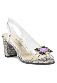 Azurée - Sandały AZURÉE - Marani 8PE Noir Black/Motif Violet. Kolor: biały #1