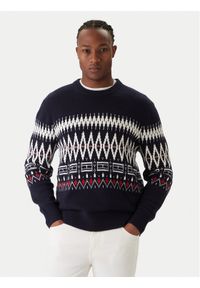 TOMMY HILFIGER - Tommy Hilfiger Sweter Fairisle MW0MW40844 Granatowy Regular Fit. Kolor: niebieski. Materiał: wełna, syntetyk #1