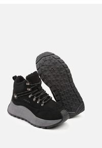 Renee - Czarne Sneakersy Śniegowce Vices na Platformie w Sportowym Stylu Nelsella. Okazja: na co dzień, na spacer. Kolor: czarny. Materiał: jeans. Szerokość cholewki: normalna. Obcas: na platformie. Sport: turystyka piesza #7
