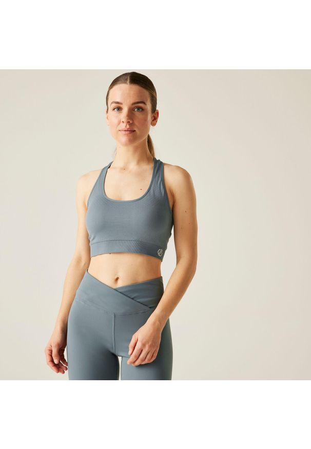 DARE 2B - Biustonosz sportowy damski Don't Sweat It III Dare 2b. Kolor: szary. Materiał: poliester, poliamid, elastan. Sport: fitness