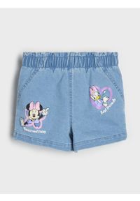 Sinsay - Szorty jeansowe Disney - niebieski. Kolor: niebieski. Materiał: jeans. Wzór: motyw z bajki #1