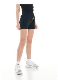LEONE 1947 APPAREL - Szorty damskie Cristal Shine. Kolor: czarny. Materiał: tkanina. Sport: fitness