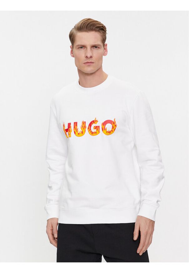Hugo Bluza Ditmo 50504813 Biały Regular Fit. Kolor: biały. Materiał: bawełna