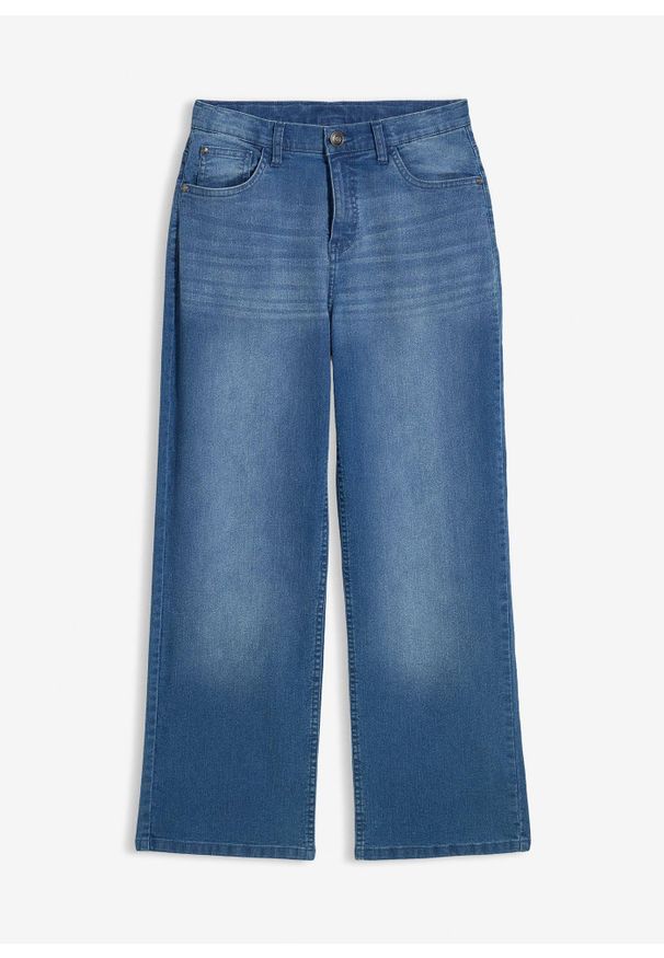 bonprix - Dżinsy loose fit ze stretchem, prosta nogawka. Kolor: niebieski