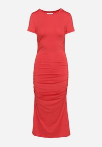 Born2be - Czerwona Sukienka Oreitheis. Kolor: czerwony. Długość rękawa: krótki rękaw. Wzór: gładki, jednolity, aplikacja. Typ sukienki: sportowe. Styl: sportowy, elegancki. Długość: mini #4