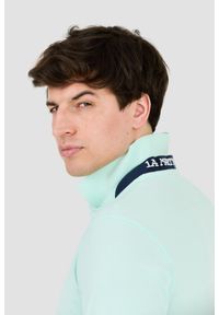 La Martina - LA MARTINA Miętowe męskie polo z małym logo, Rozmiar L. Typ kołnierza: polo. Kolor: zielony #6