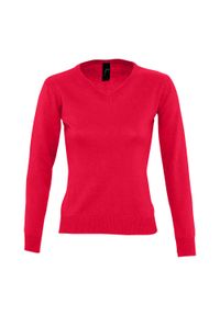 SOL'S - Bluza Damska Galaxy Z Dekoltem V. Kolor: czerwony