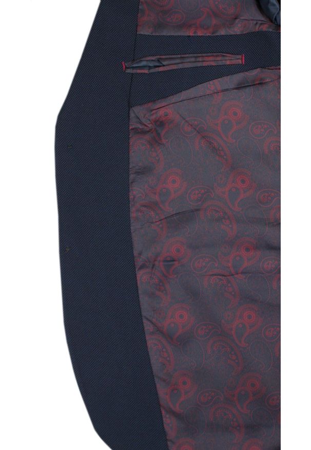 Delikatnie Taliowana Marynarka - Rigon - Granatowa. Kolor: niebieski. Materiał: wiskoza, poliester, elastan. Styl: elegancki