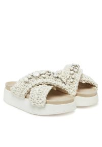 Inuikii WOVEN STONES PLATFORM Klapki damskie. Kolor: kremowy. Materiał: bawełna, skóra. Wzór: paski, aplikacja. Sezon: lato. Obcas: na platformie. Styl: boho, elegancki, wakacyjny #5