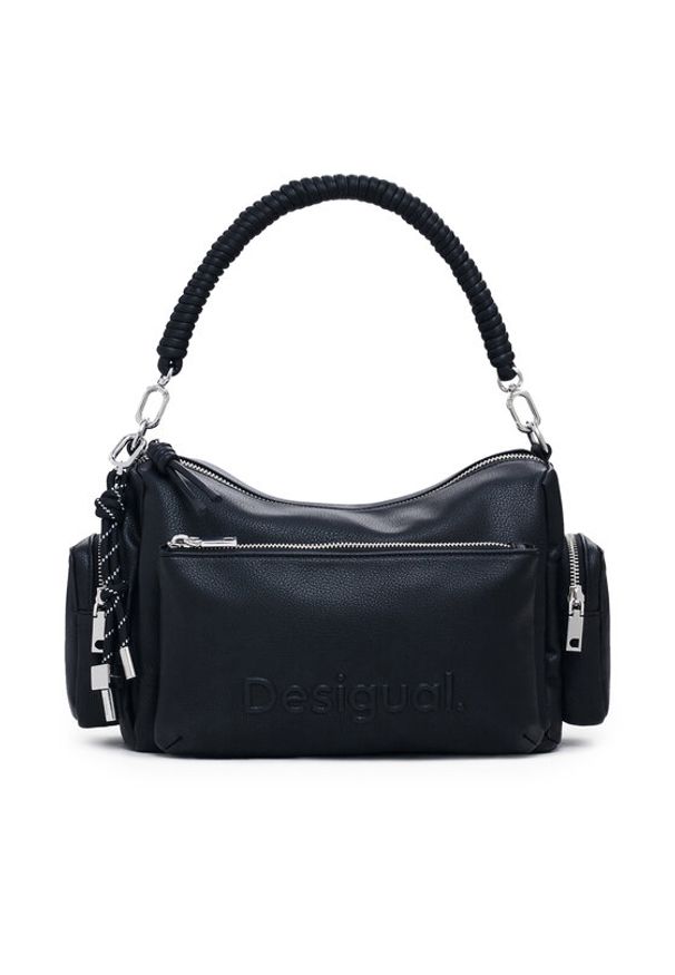 Desigual Torebka 25SAXPBJ Czarny. Kolor: czarny. Materiał: skórzane