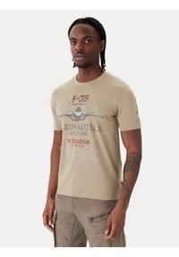 Aeronautica Militare T-Shirt 261TS2536UJ00641 Beżowy Regular Fit. Kolor: beżowy. Materiał: bawełna #1