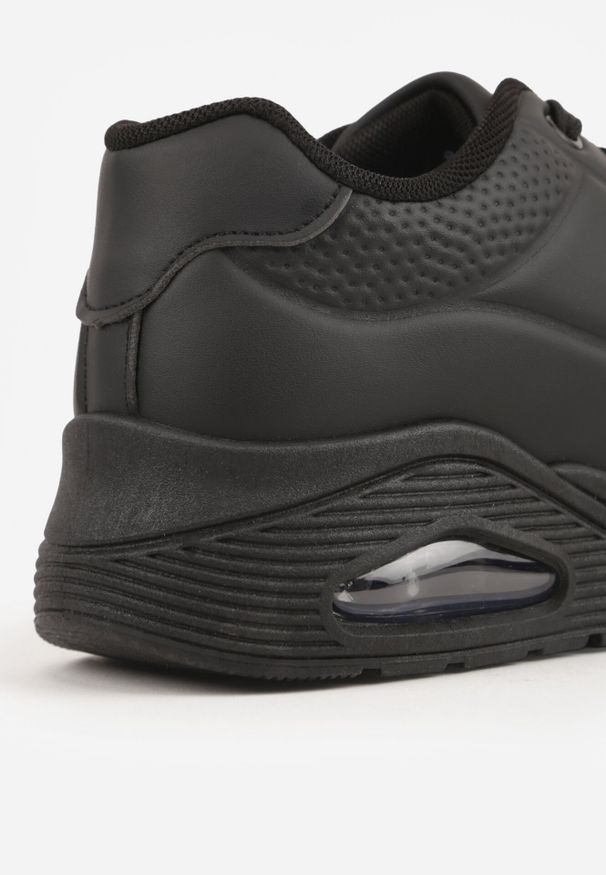 Born2be - Czarne Sneakersy na Grubej Podesziwe Ozdobione Przezroczystą Wstawką Riosanna. Okazja: na co dzień, na spacer. Kolor: czarny. Materiał: jeans. Wzór: aplikacja. Sport: turystyka piesza