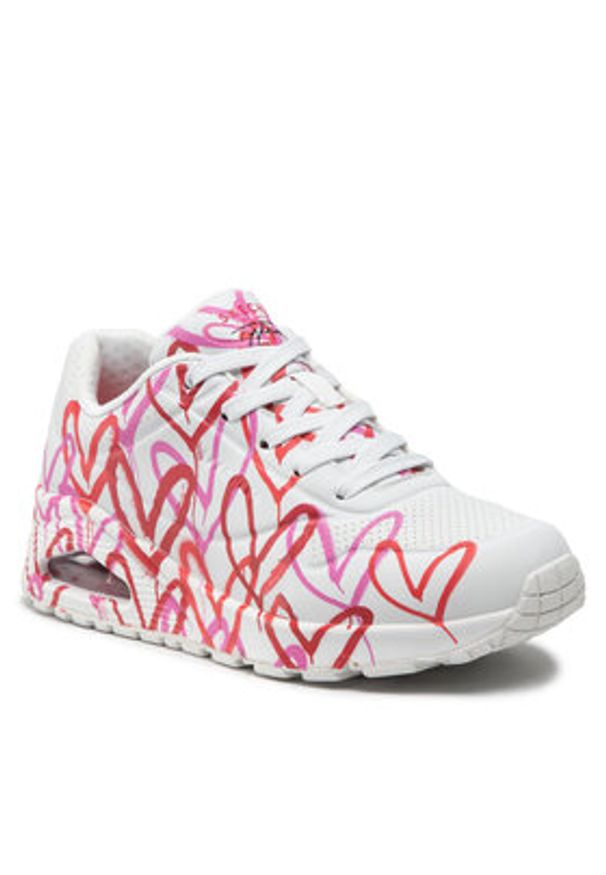 skechers - Skechers Sneakersy Uno Spread The Love 155507/WRPK Biały. Kolor: biały. Materiał: skóra