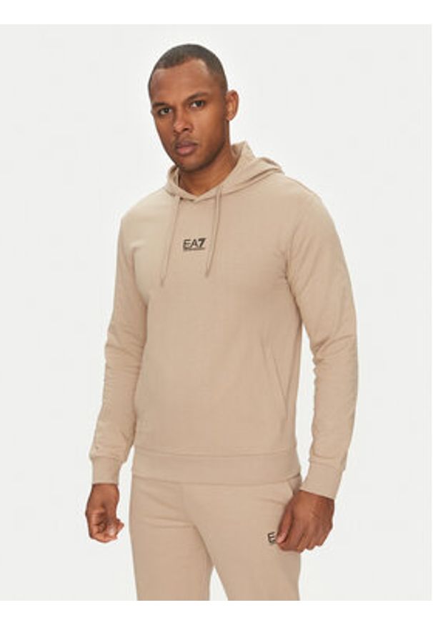 EA7 Emporio Armani Dres 8NPV64 PJVRZ U6155 Beżowy Regular Fit. Kolor: beżowy. Materiał: bawełna