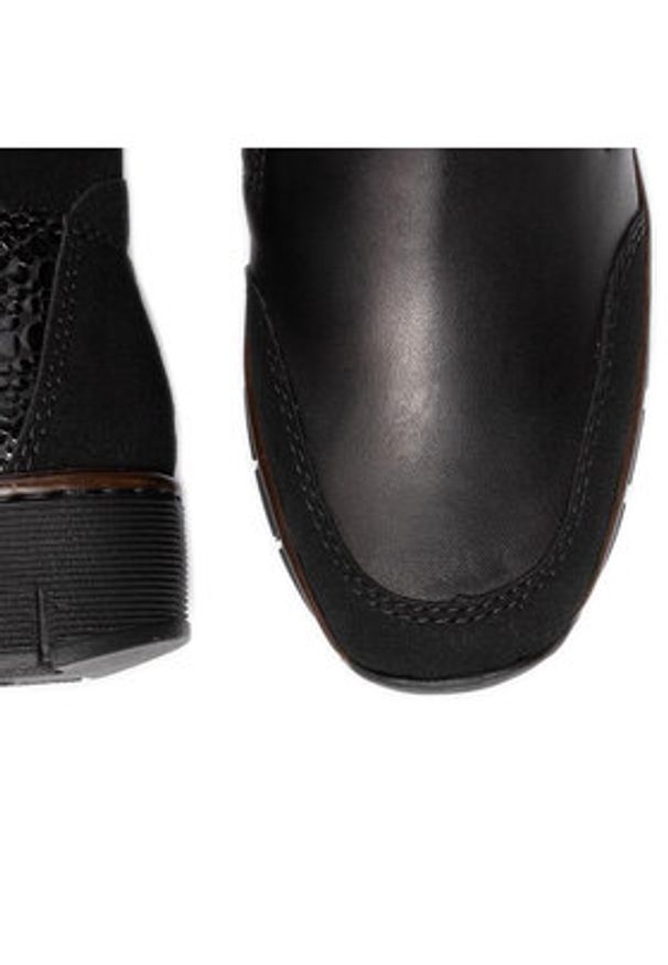 Rieker Botki 53782-00 Czarny. Kolor: czarny. Materiał: skóra