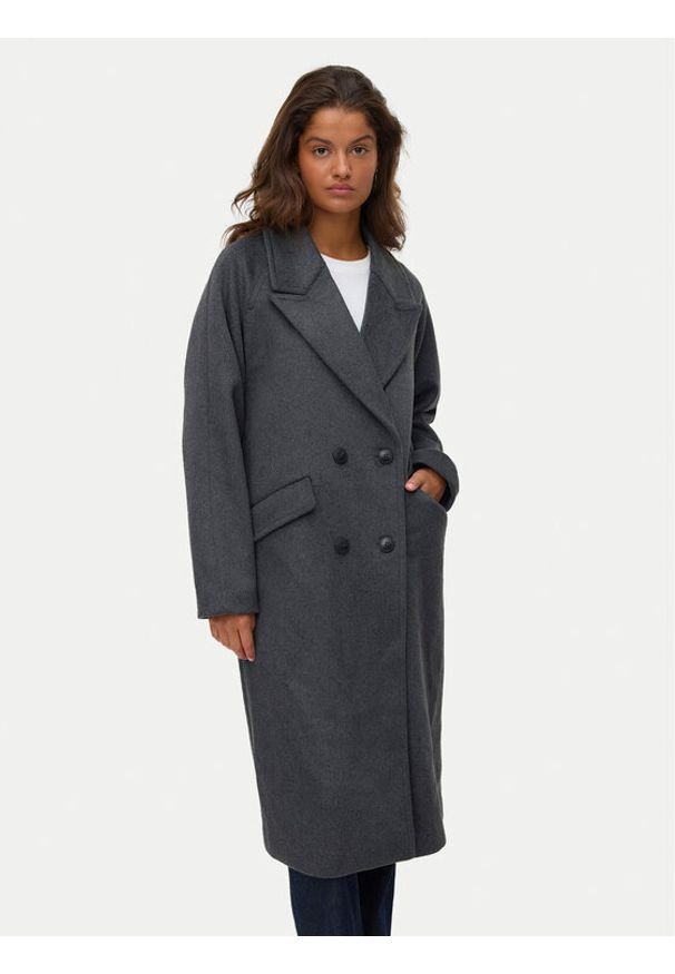Vero Moda Płaszcz wełniany Harper 10320446 Szary Regular Fit. Kolor: szary. Materiał: syntetyk