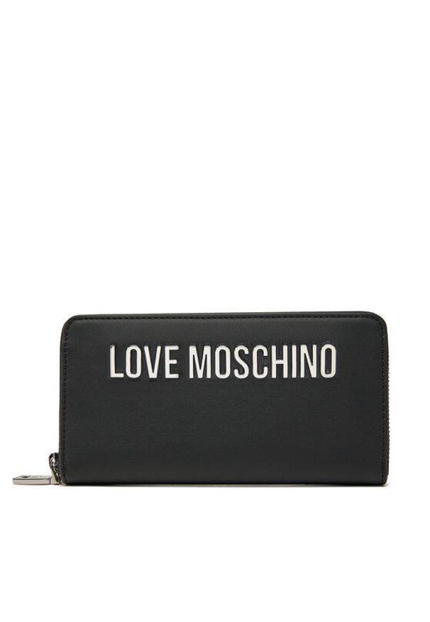 Love Moschino - LOVE MOSCHINO Duży Portfel Damski JC5611PP1MKD000B Czarny. Kolor: czarny. Materiał: skóra
