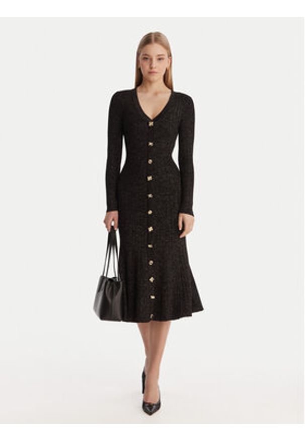 Guess Sukienka dzianinowa W6RK02 Z3700 Czarny Regular Fit. Kolor: czarny. Materiał: wiskoza
