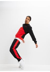 bonprix - Dres sportowy (2 części). Kolor: czarny. Materiał: dresówka. Styl: sportowy
