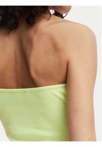 Tommy Jeans Top DW0DW22263 Zielony jasny Slim Fit. Kolor: zielony. Materiał: bawełna #4