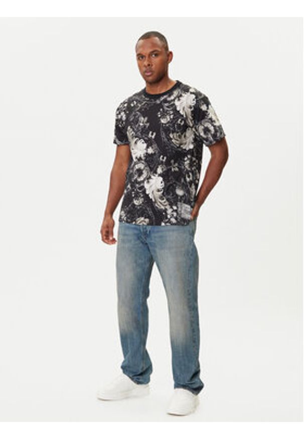 Versace Jeans Couture T-Shirt 79GAH6R0 JS516 Czarny Regular Fit. Kolor: czarny. Materiał: bawełna