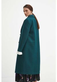 medicine - Medicine płaszcz z domieszką wełny kolor zielony przejściowy dwurzędowy. Kolor: zielony. Materiał: wełna. Wzór: aplikacja. Styl: klasyczny #4