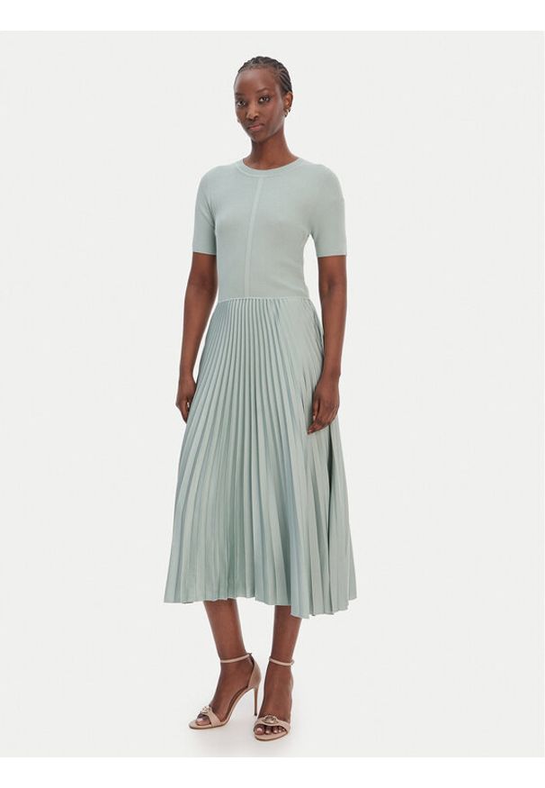 BOSS Sukienka codzienna Fadridi 50535658 Zielony Regular Fit. Okazja: na co dzień. Kolor: zielony. Materiał: syntetyk. Typ sukienki: proste. Styl: casual