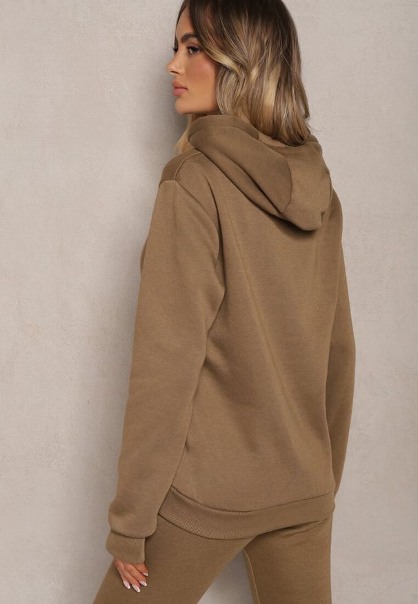 Renee - Ciemnozielona Bluza z Kapturem Corbetes. Typ kołnierza: kaptur. Kolor: zielony. Materiał: tkanina, polar, dresówka, prążkowany. Długość rękawa: długi rękaw. Długość: długie. Wzór: gładki, jednolity
