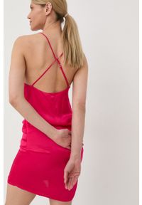 Herskind sukienka kolor różowy mini dopasowana. Kolor: różowy. Materiał: tkanina, guma. Długość rękawa: na ramiączkach. Typ sukienki: dopasowane. Długość: mini #4