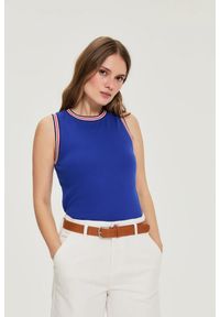 MOODO - Bawełniany top niebieski. Kolor: niebieski. Materiał: bawełna #1