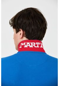 La Martina - LA MARTINA Niebieskie męskie polo z dużym logo, Rozmiar M. Typ kołnierza: polo. Kolor: niebieski #9