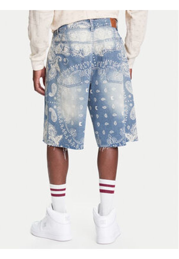 Karl Kani Szorty jeansowe Paisley PD00005502 Niebieski Regular Fit. Kolor: niebieski. Materiał: bawełna. Wzór: paisley