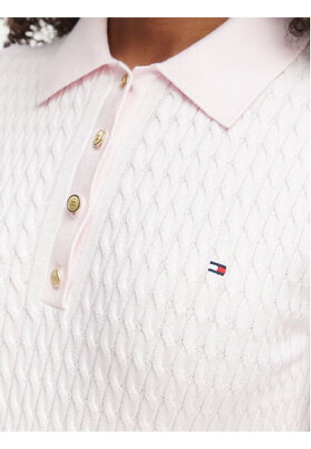 TOMMY HILFIGER - Tommy Hilfiger Polo WW0WW41474 Różowy Regular Fit. Typ kołnierza: polo. Kolor: różowy. Materiał: bawełna