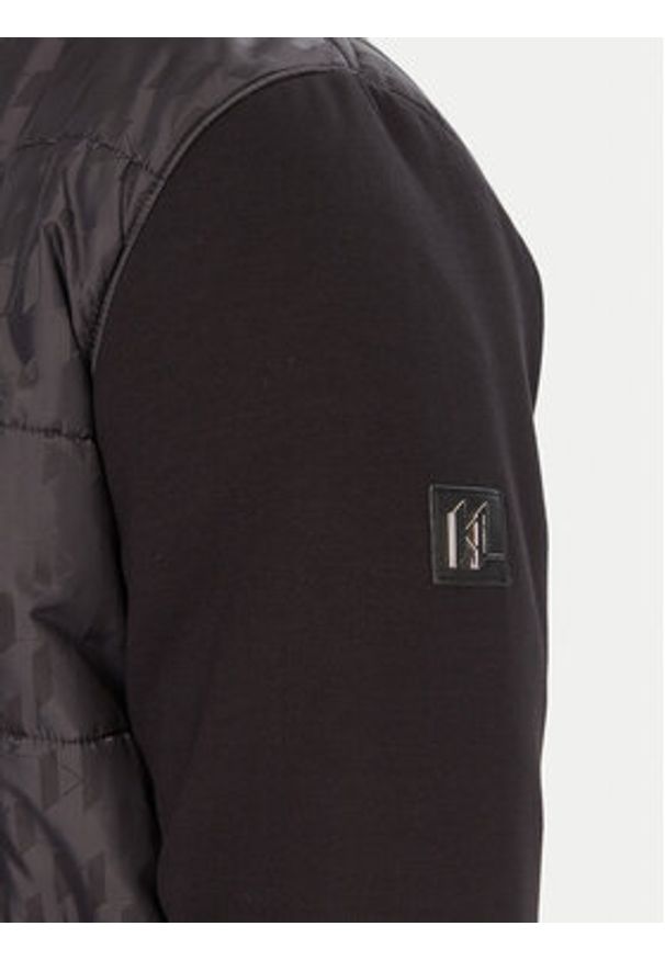 Karl Lagerfeld - KARL LAGERFELD Kurtka bomber 505064554504 Czarny Regular Fit. Typ kołnierza: dekolt w karo. Kolor: czarny. Materiał: syntetyk